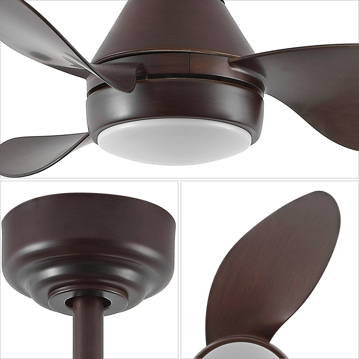 Albini 22" Contemporary Minimalist 6-Speed Metal Mobile-App/Remote-Controlled Dimmable Smart Integrated LED Ceiling Fan