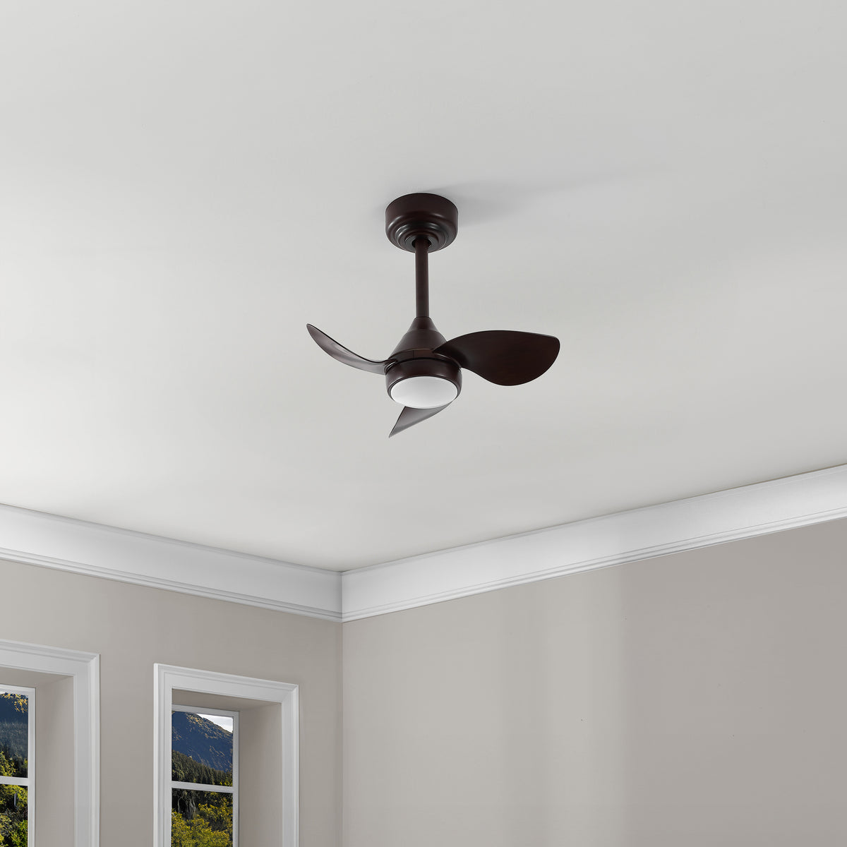 Albini 22" Contemporary Minimalist 6-Speed Metal Mobile-App/Remote-Controlled Dimmable Smart Integrated LED Ceiling Fan