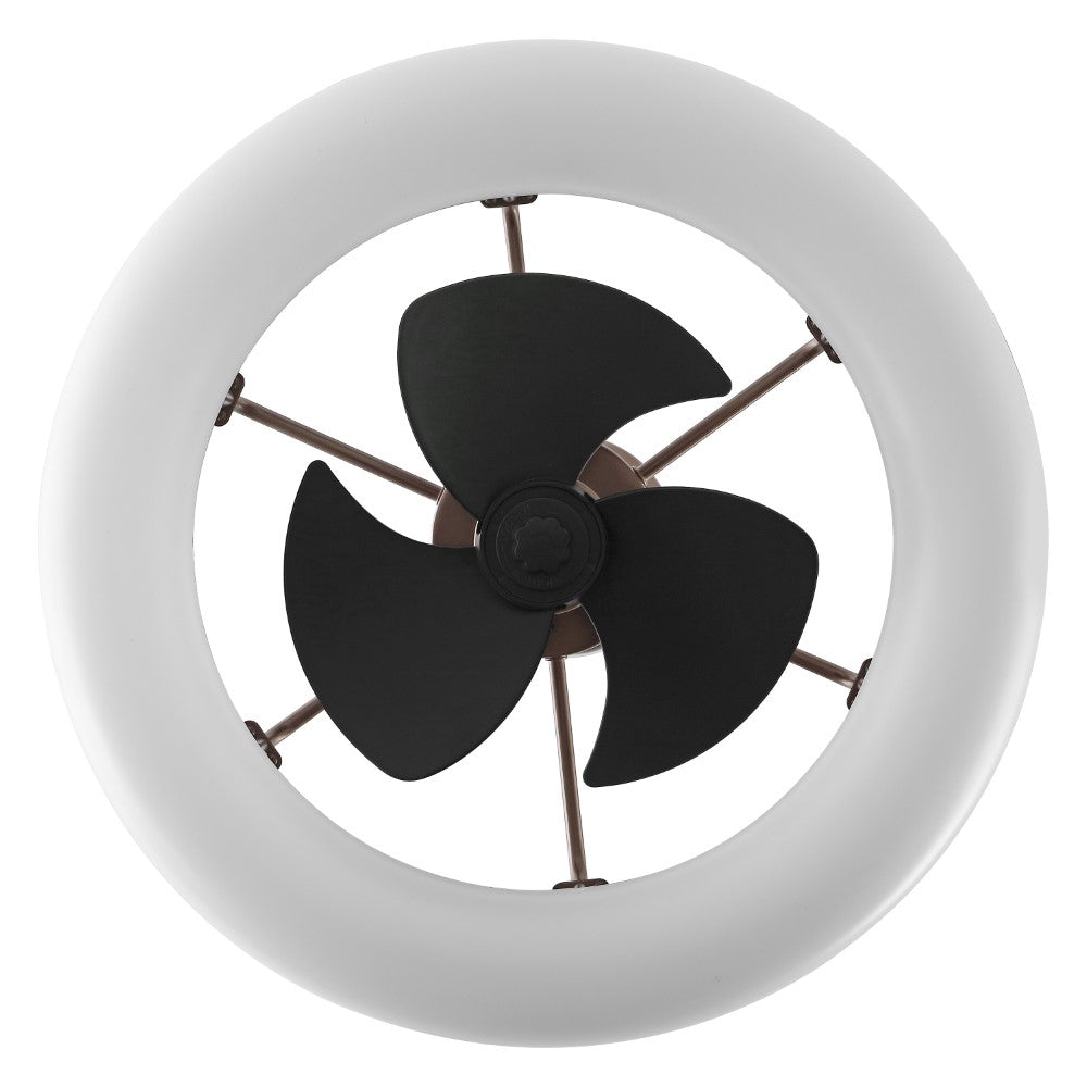 Bhavu 21.5" Contemporary Minimalist 3-Speed Metal Mobile-App/Remote-Controlled Dimmable Smart Integrated LED Ceiling Fan