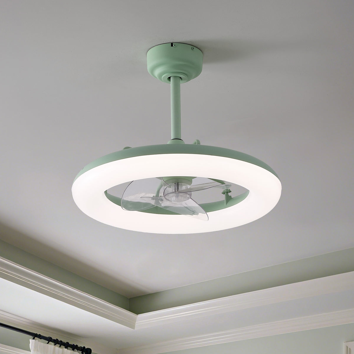 Bhavu 21.5" Contemporary Minimalist 3-Speed Metal Mobile-App/Remote-Controlled Dimmable Smart Integrated LED Ceiling Fan