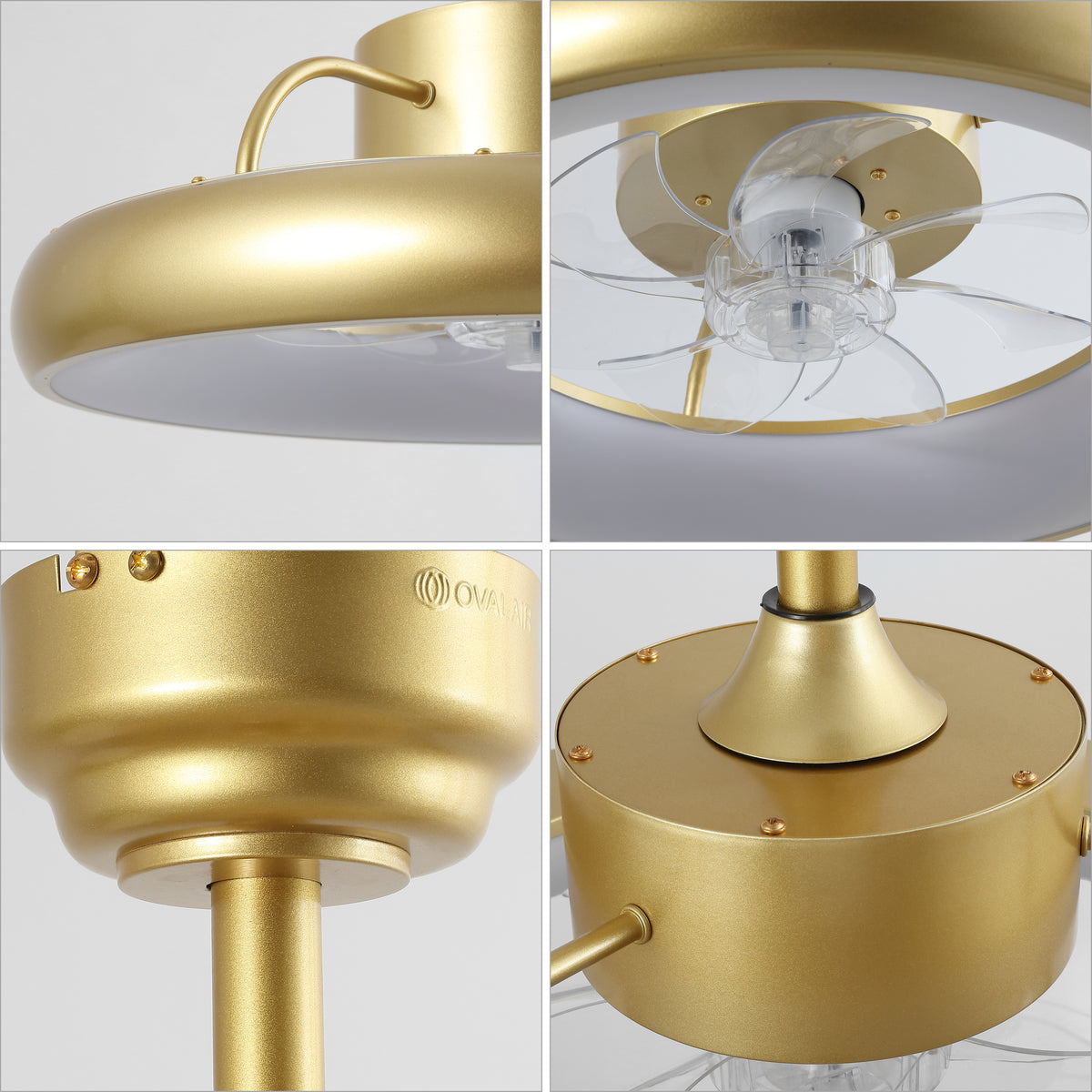 Trina 20" Modern Contemporary 6-Speed Metal Mobile-App/Remote-Controlled Dimmable Smart Integrated LED Ceiling Fan