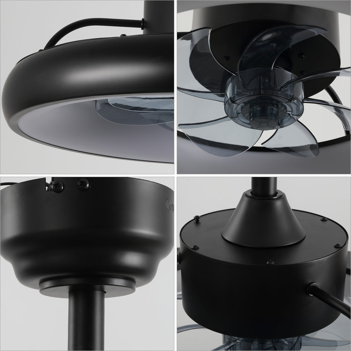 Trina 20" Modern Contemporary 6-Speed Metal Mobile-App/Remote-Controlled Dimmable Smart Integrated LED Ceiling Fan