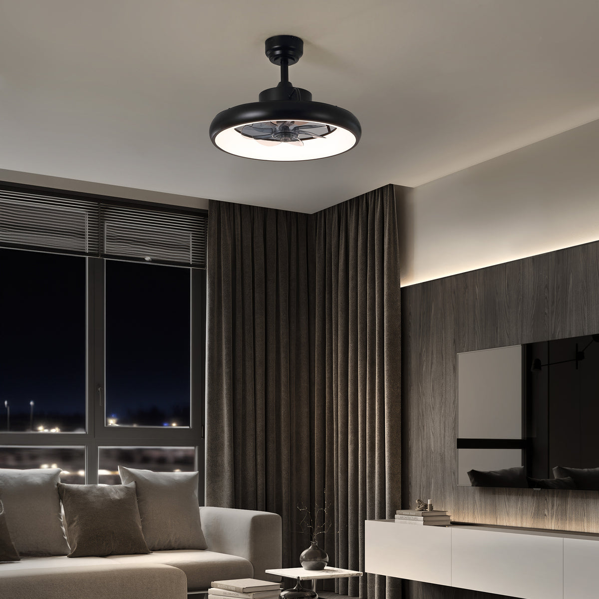 Trina 20" Modern Contemporary 6-Speed Metal Mobile-App/Remote-Controlled Dimmable Smart Integrated LED Ceiling Fan
