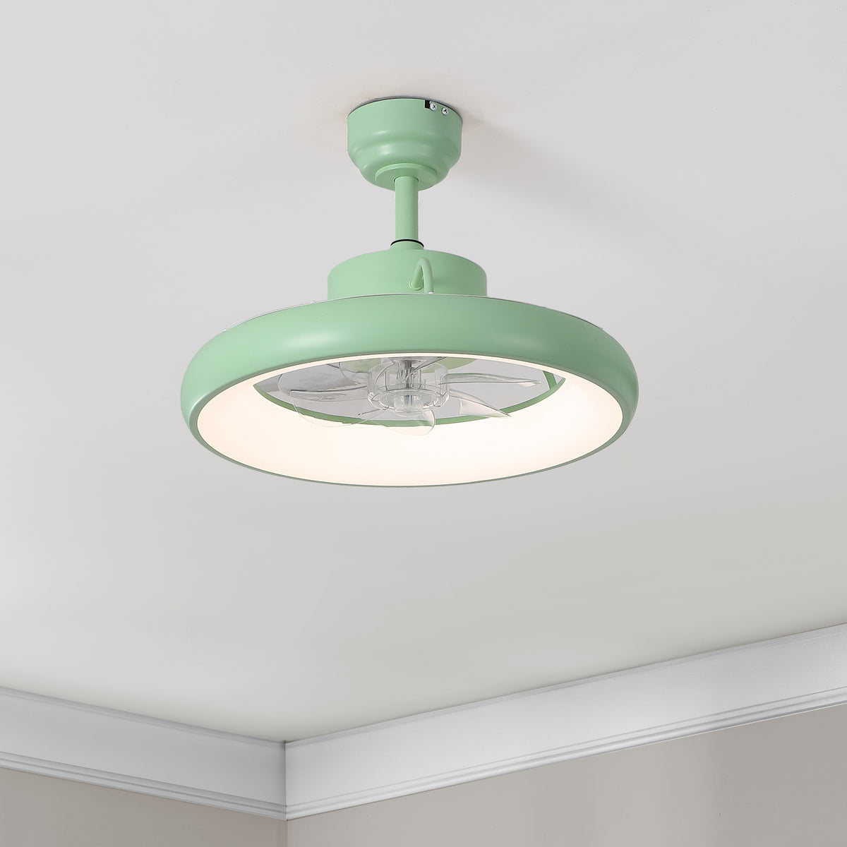 Trina 20" Modern Contemporary 6-Speed Metal Mobile-App/Remote-Controlled Dimmable Smart Integrated LED Ceiling Fan