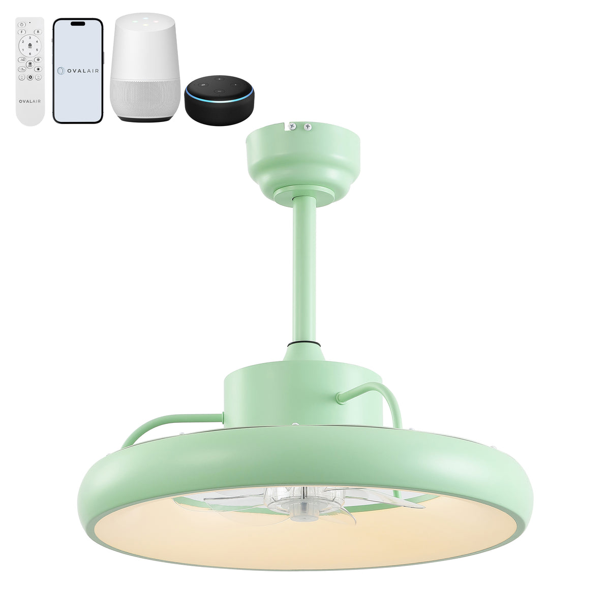 Trina 20" Modern Contemporary 6-Speed Metal Mobile-App/Remote-Controlled Dimmable Smart Integrated LED Ceiling Fan