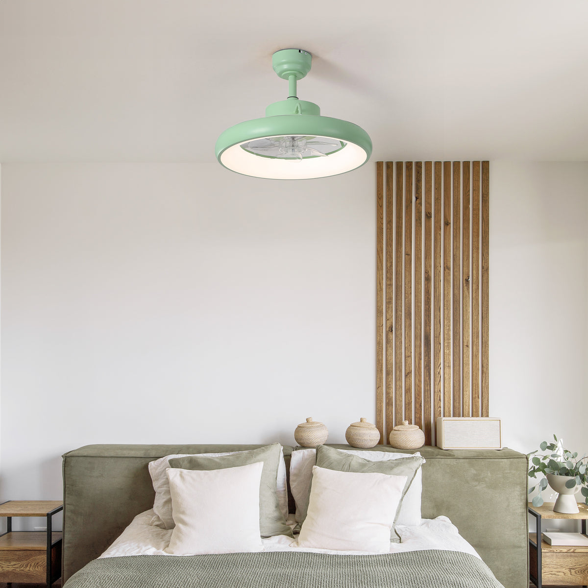 Trina 20" Modern Contemporary 6-Speed Metal Mobile-App/Remote-Controlled Dimmable Smart Integrated LED Ceiling Fan