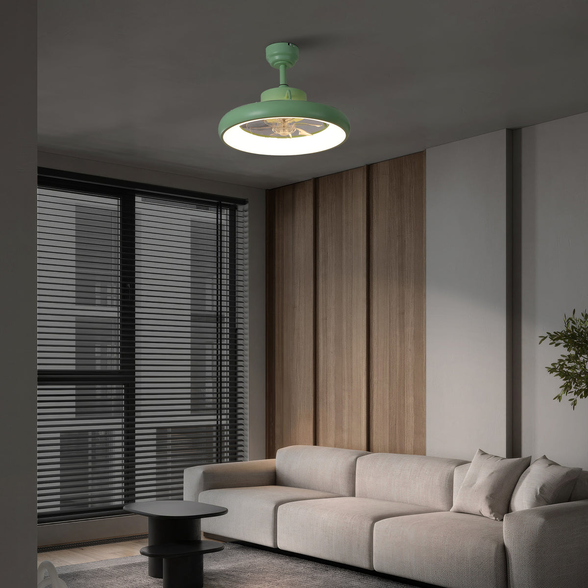 Trina 20" Modern Contemporary 6-Speed Metal Mobile-App/Remote-Controlled Dimmable Smart Integrated LED Ceiling Fan