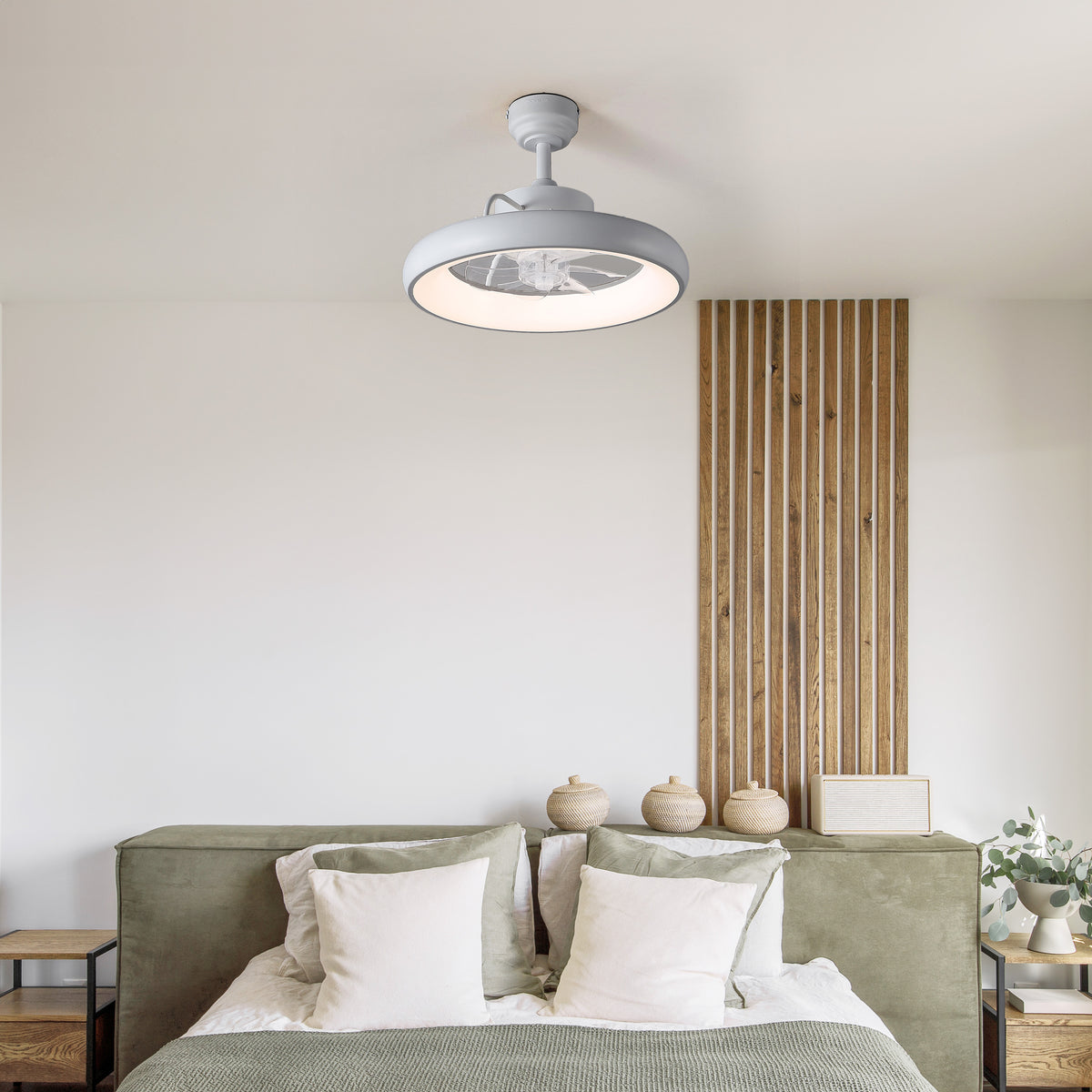 Trina 20" Modern Contemporary 6-Speed Metal Mobile-App/Remote-Controlled Dimmable Smart Integrated LED Ceiling Fan