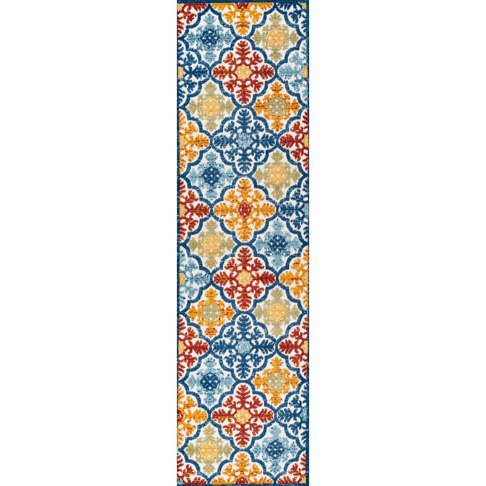 Hamilton Cassis Ornate Ogee Trellis Indoor/Outdoor Area Rug