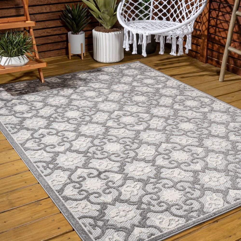 Lower Gallia Tile Trellis High-Low Indoor/Outdoor Area Rug