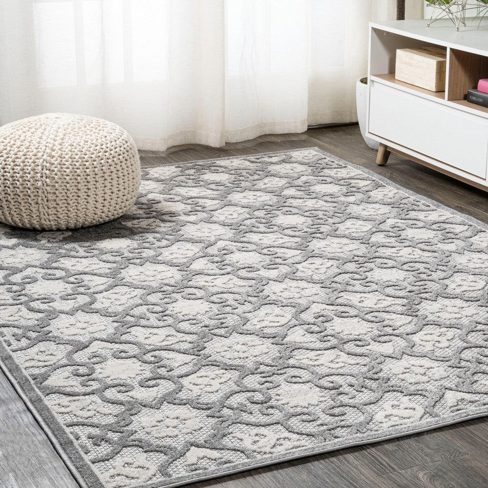 Lower Gallia Tile Trellis High-Low Indoor/Outdoor Area Rug