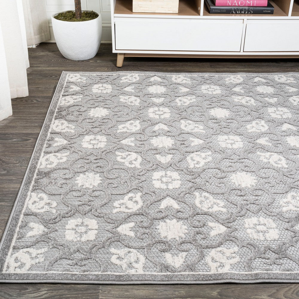 Lower Gallia Tile Trellis High-Low Indoor/Outdoor Area Rug
