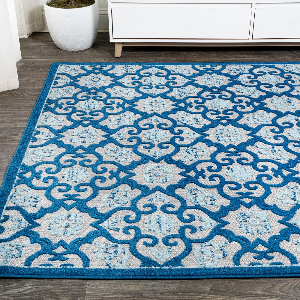 Lower Gallia Tile Trellis High-Low Indoor/Outdoor Area Rug