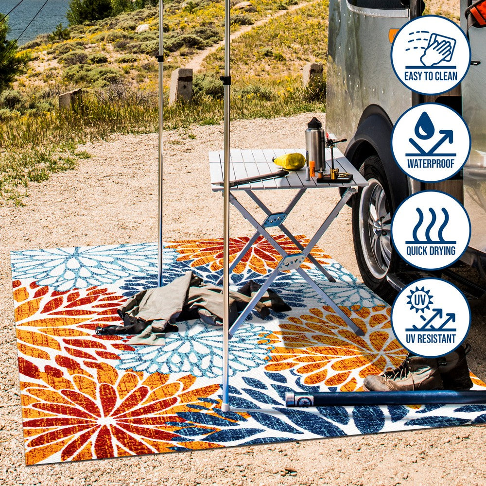 Sun crisantemo Floral Indoor/outdoor Area Rug