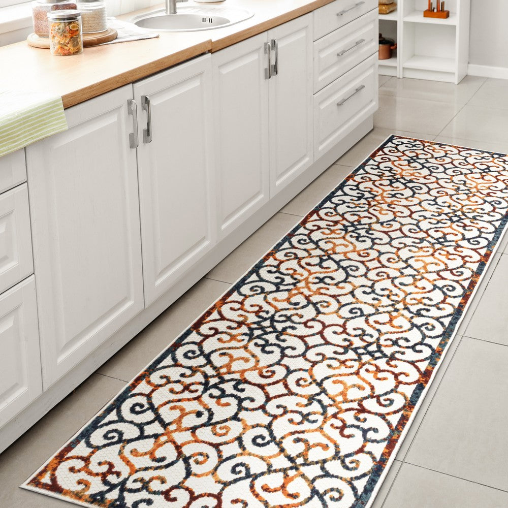 Dhairya Scroll Trellis Indoor/outdoor Area Rug