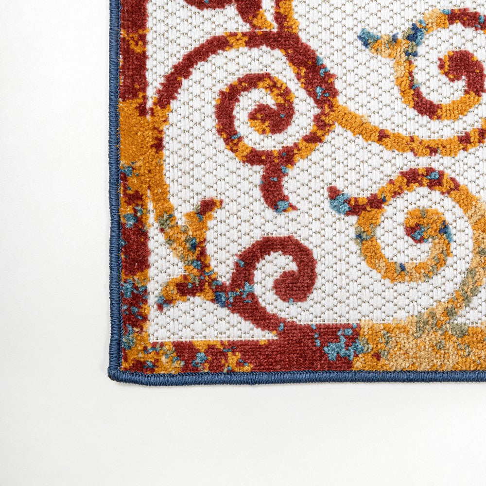 Dhairya Scroll Trellis Indoor/outdoor Area Rug