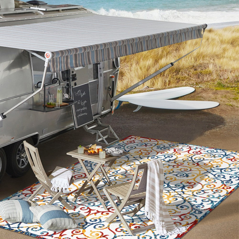Dhairya Scroll Trellis Indoor/outdoor Area Rug