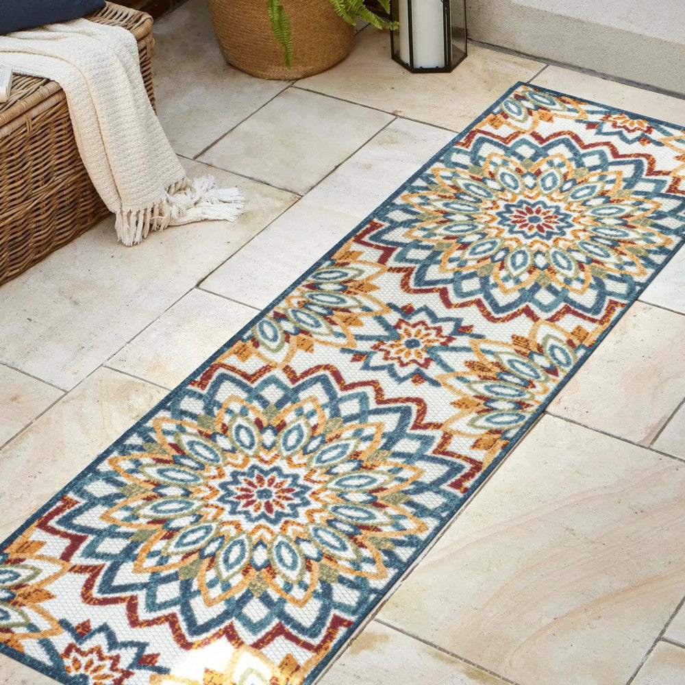 Cas abstract Bold Mandala High-low Indoor/outdoor Area Rug