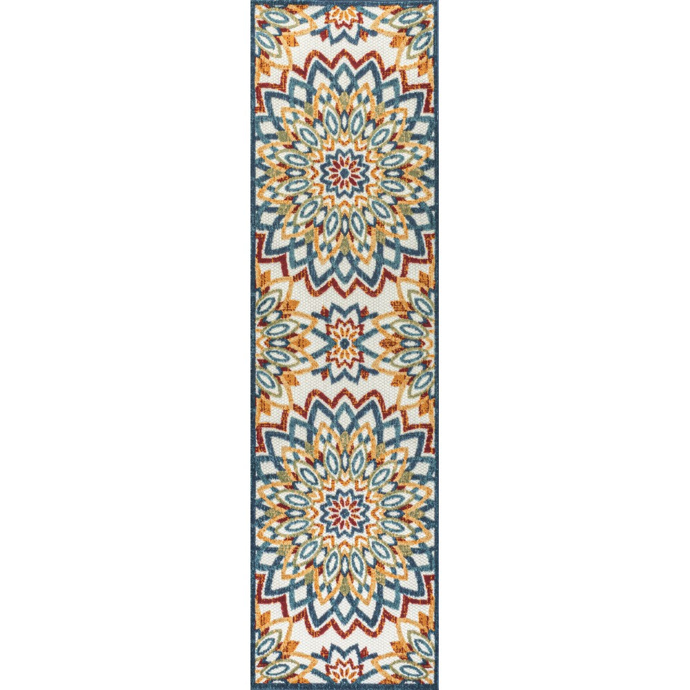 Cas abstract Bold Mandala High-low Indoor/outdoor Area Rug