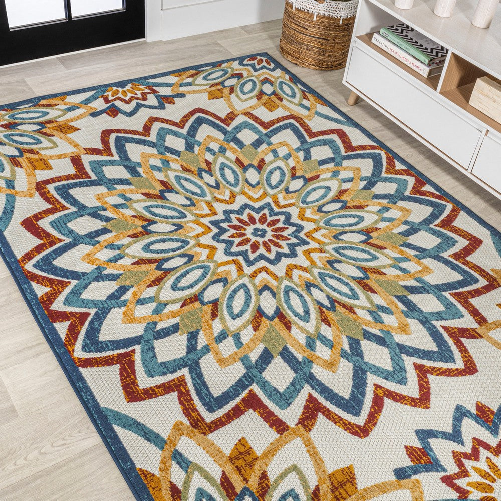 Cas abstract Bold Mandala High-low Indoor/outdoor Area Rug