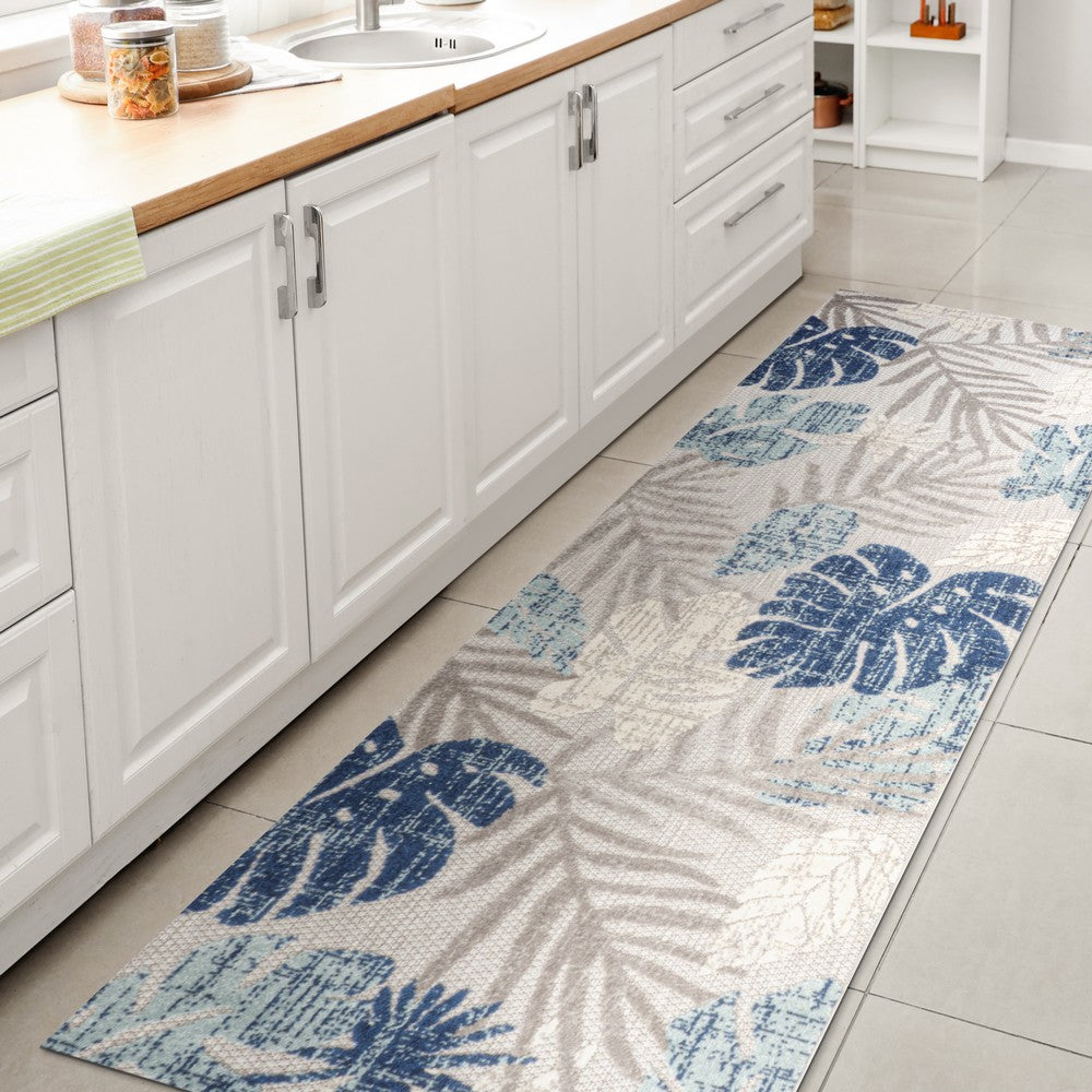 Monstera tropical Leaf High-low Indoor/outdoor Area Rug