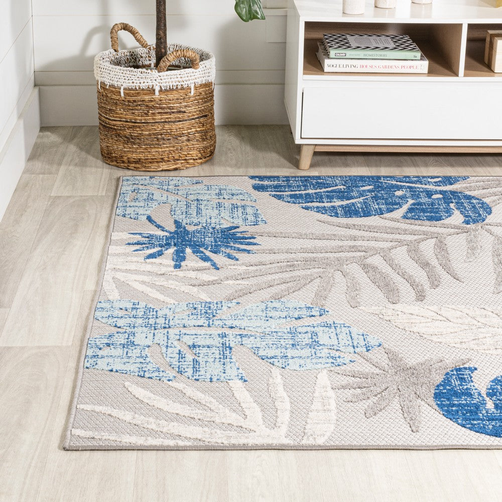 Monstera tropical Leaf High-low Indoor/outdoor Area Rug
