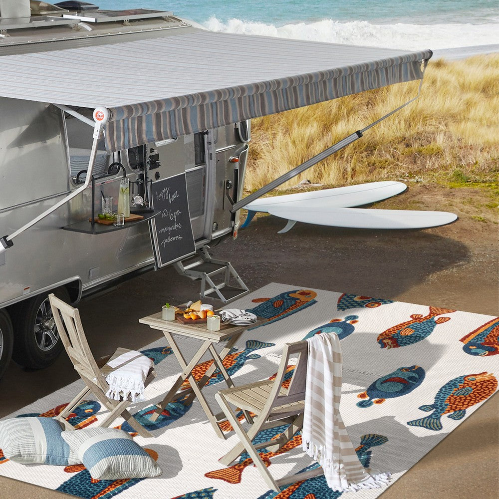 Mann modern Fish High-low Indoor/outdoor Area Rug