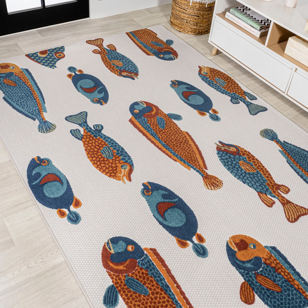 Mann modern Fish High-low Indoor/outdoor Area Rug