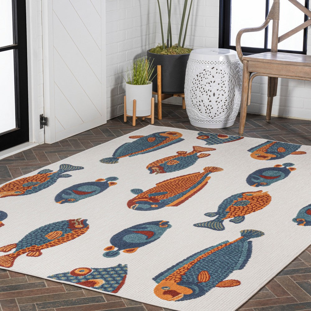 Mann modern Fish High-low Indoor/outdoor Area Rug