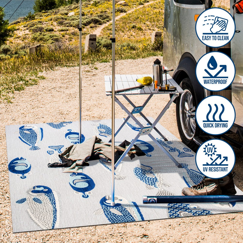 Mann modern Fish High-low Indoor/outdoor Area Rug