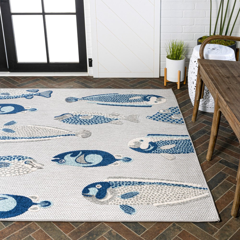 Mann modern Fish High-low Indoor/outdoor Area Rug