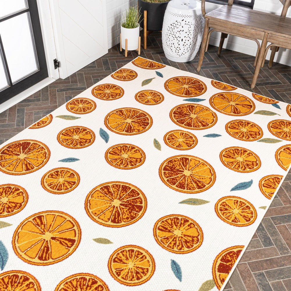 Quinn citrus Slice High-low Indoor/outdoor Area Rug