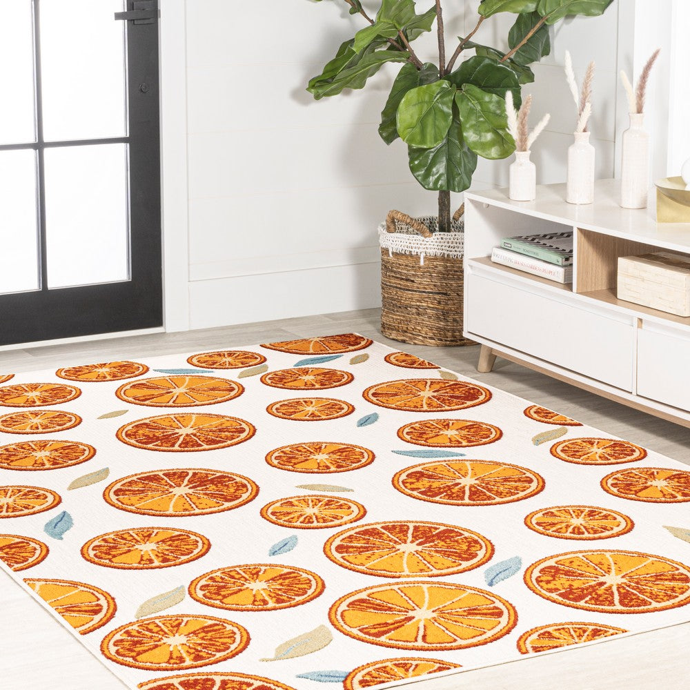 Quinn citrus Slice High-low Indoor/outdoor Area Rug