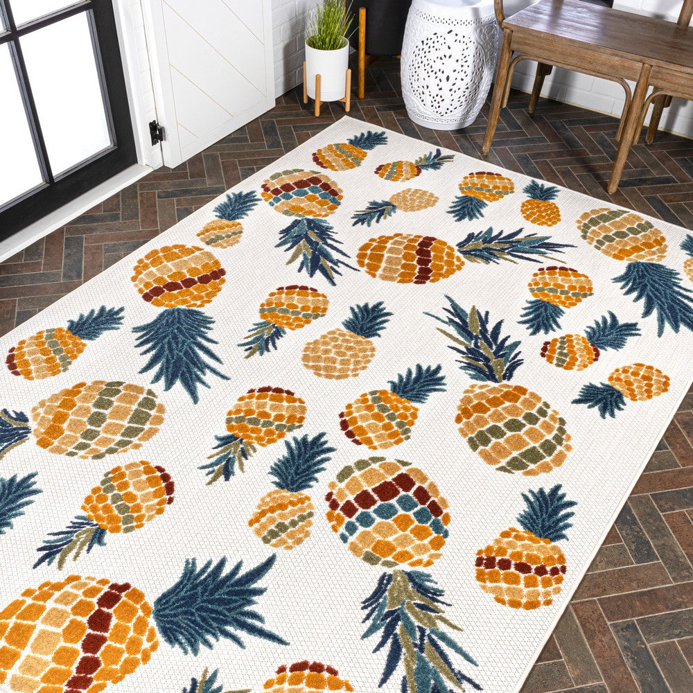 Massey bold Pineapple High-low Indoor/outdoor Area Rug