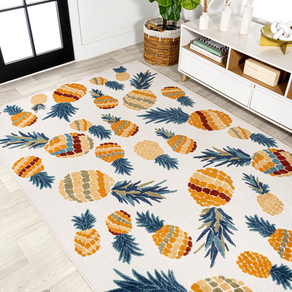 Massey bold Pineapple High-low Indoor/outdoor Area Rug