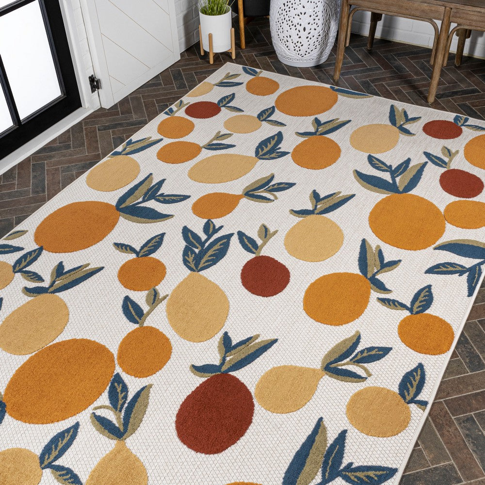 Audrey bold Lemon High-low Indoor/outdoor Area Rug