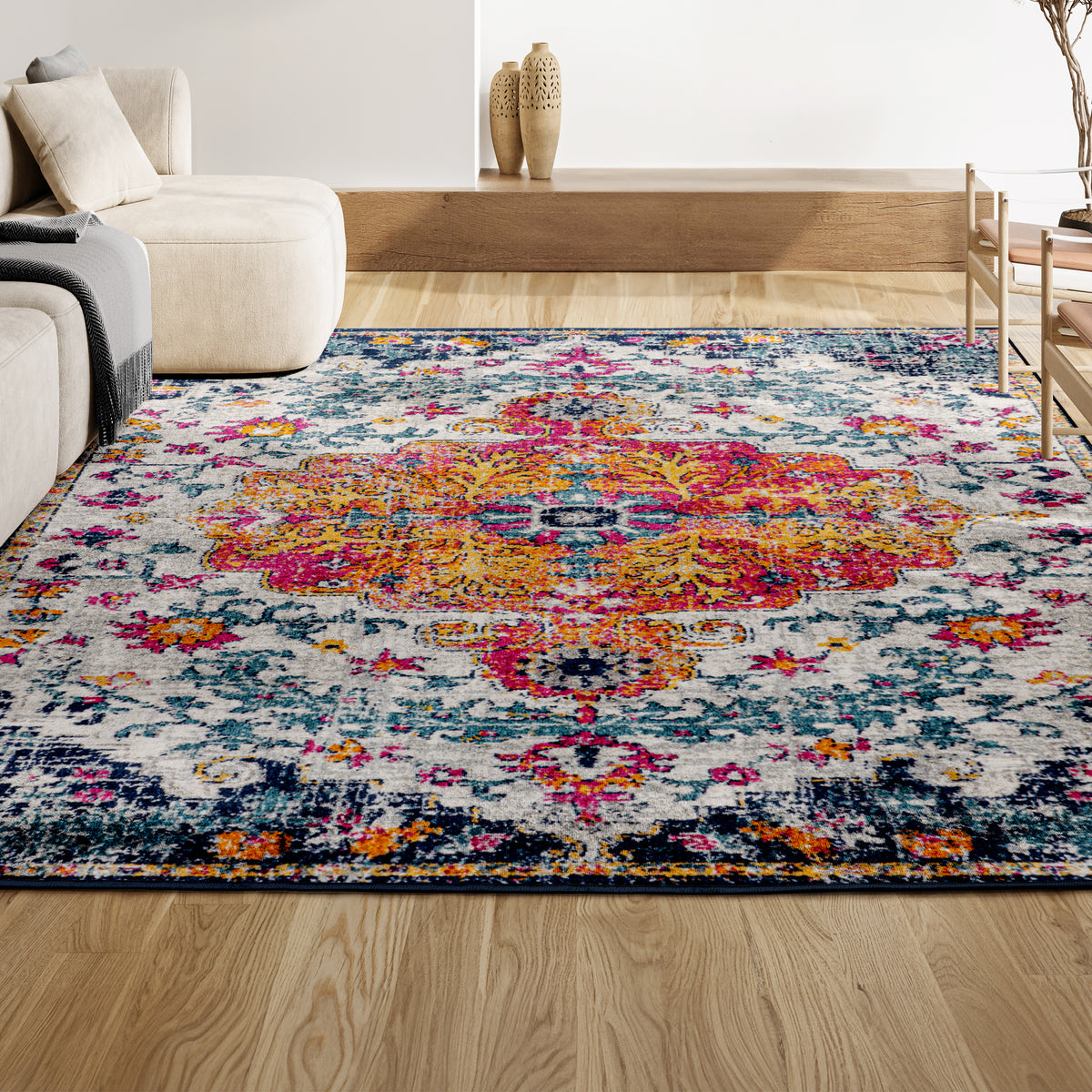 Walter Ornate Boho Medallion Area Rug