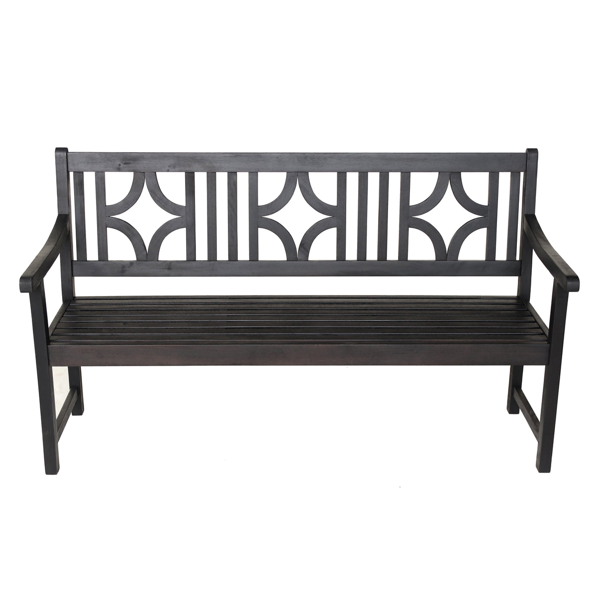 Teak Ogee Diamond-Back 600-Lbs Support Acacia Wood Outdoor Garden Patio Bench