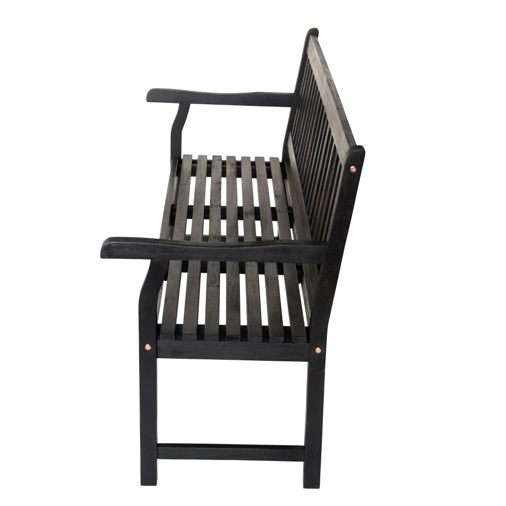 Mischa Slat-Back 600-Lbs Support Acacia Wood Outdoor Garden Patio Bench