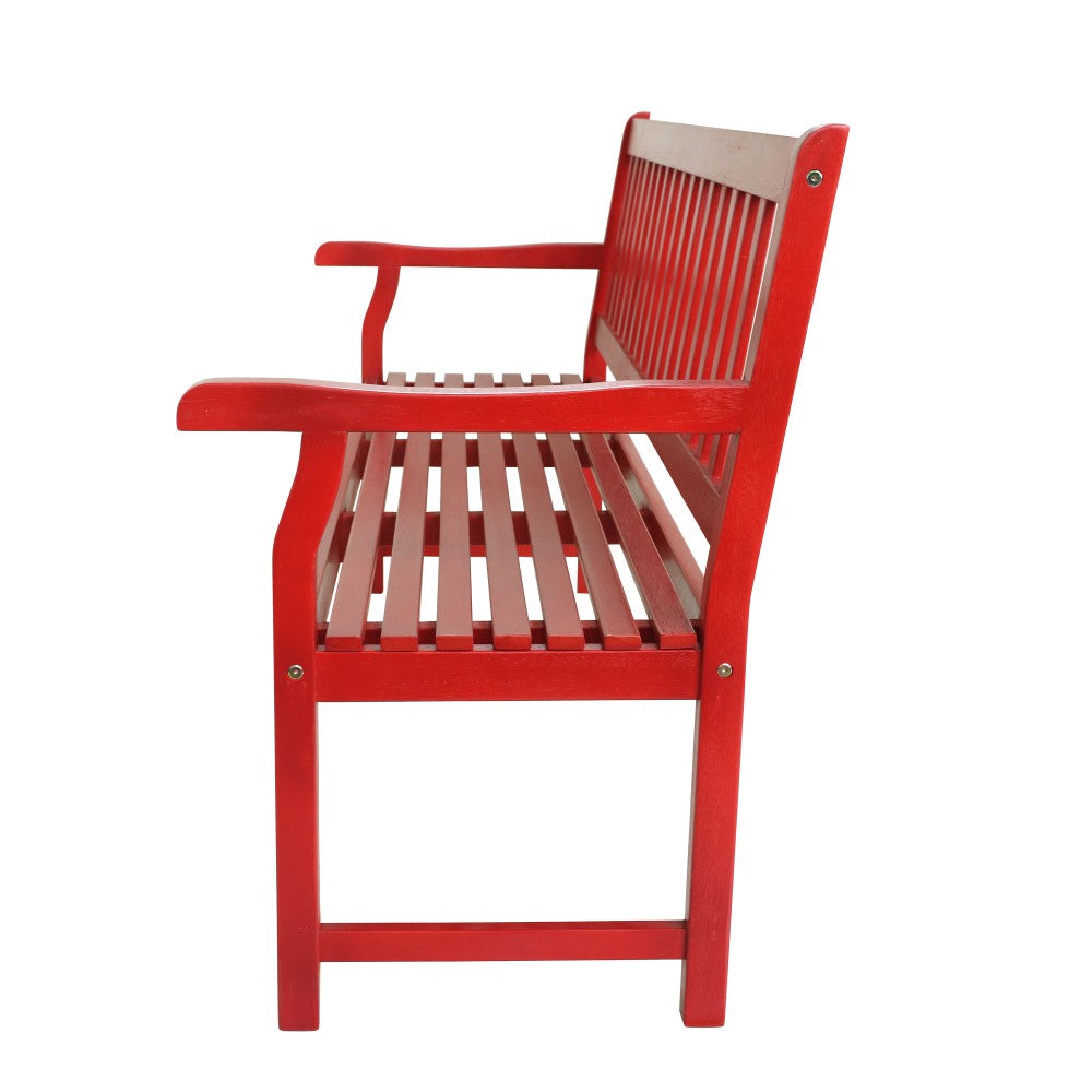 Mischa Slat-Back 600-Lbs Support Acacia Wood Outdoor Garden Patio Bench