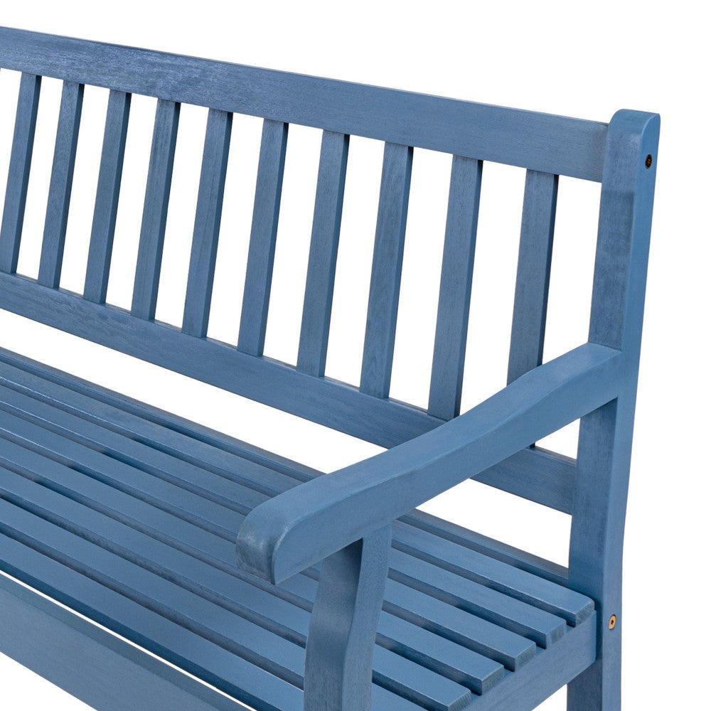 Mischa Slat-Back 600-Lbs Support Acacia Wood Outdoor Garden Patio Bench