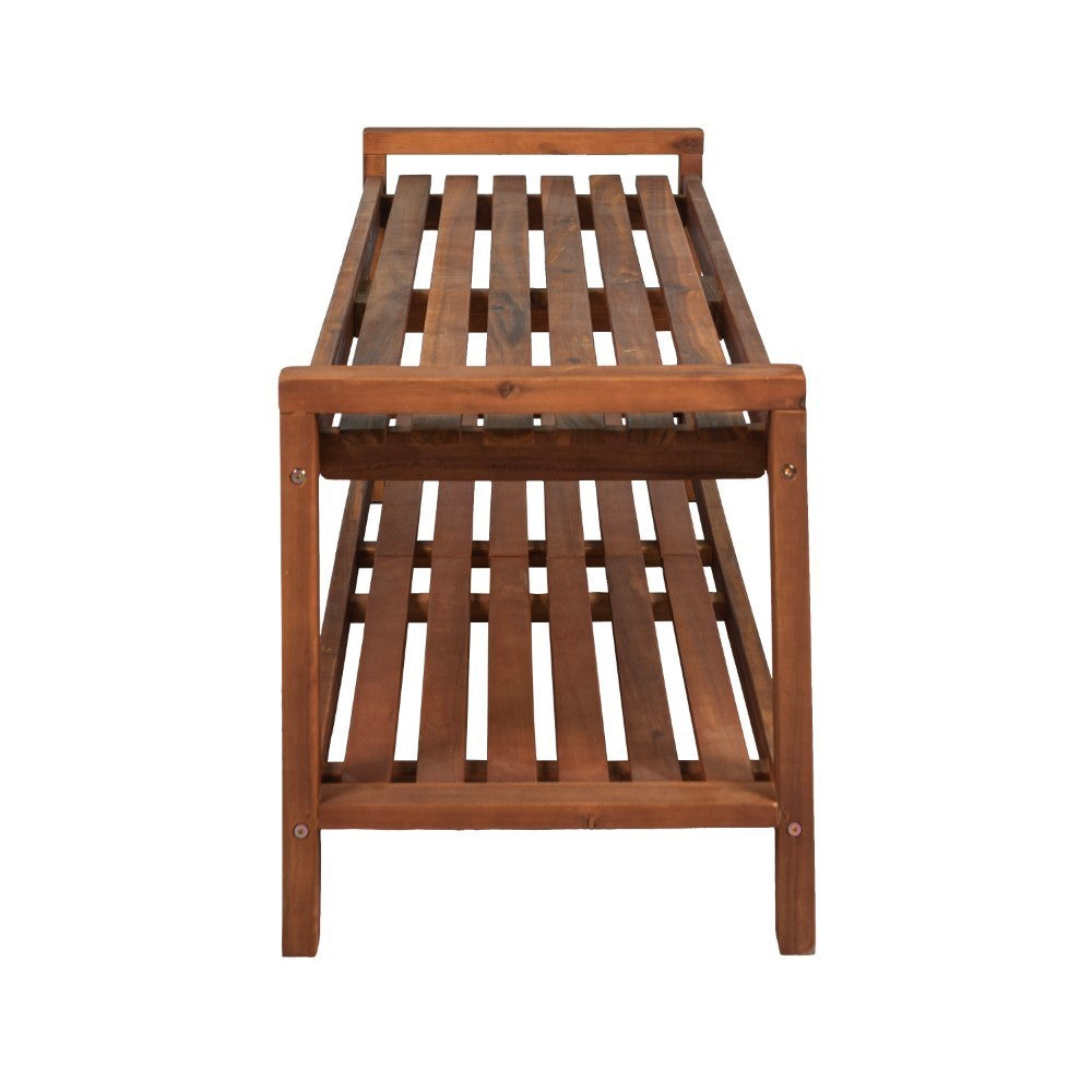 Walker 50.8" 3-Seat Mid-Century Modern 600-Lbs Support Acacia Wood Slat Outdoor Shoe Rack