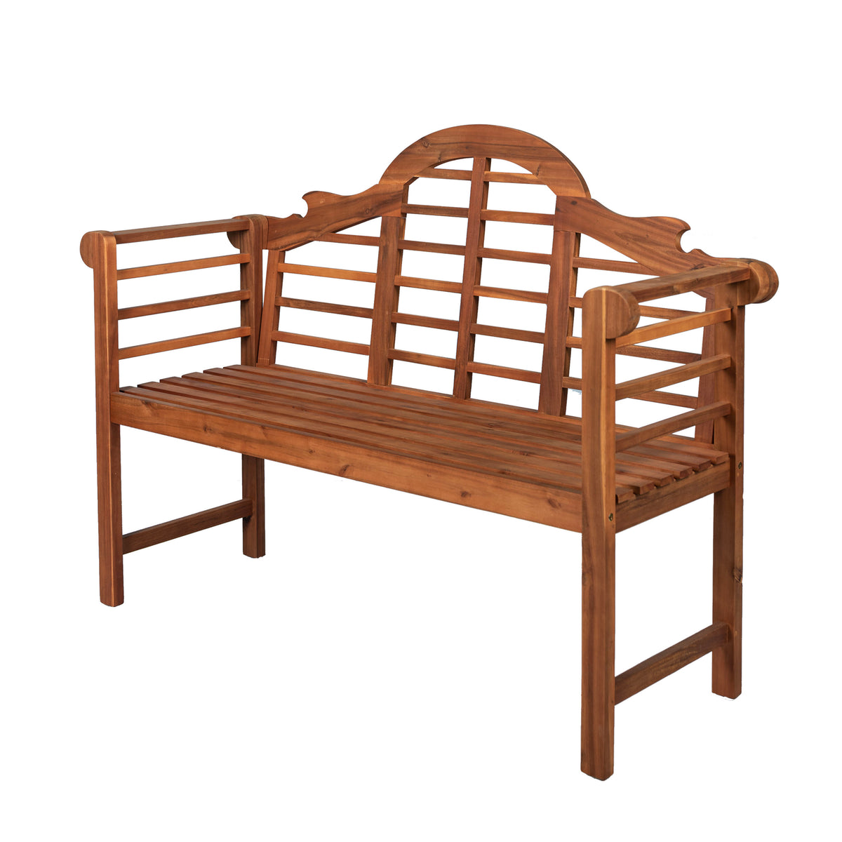 Wally Arched 600-Lbs Support Acacia Wood Outdoor Garden Patio Bench