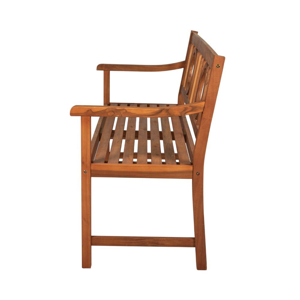 Gia Circle-Back 600-Lbs Support Acacia Wood Outdoor Garden Patio Bench