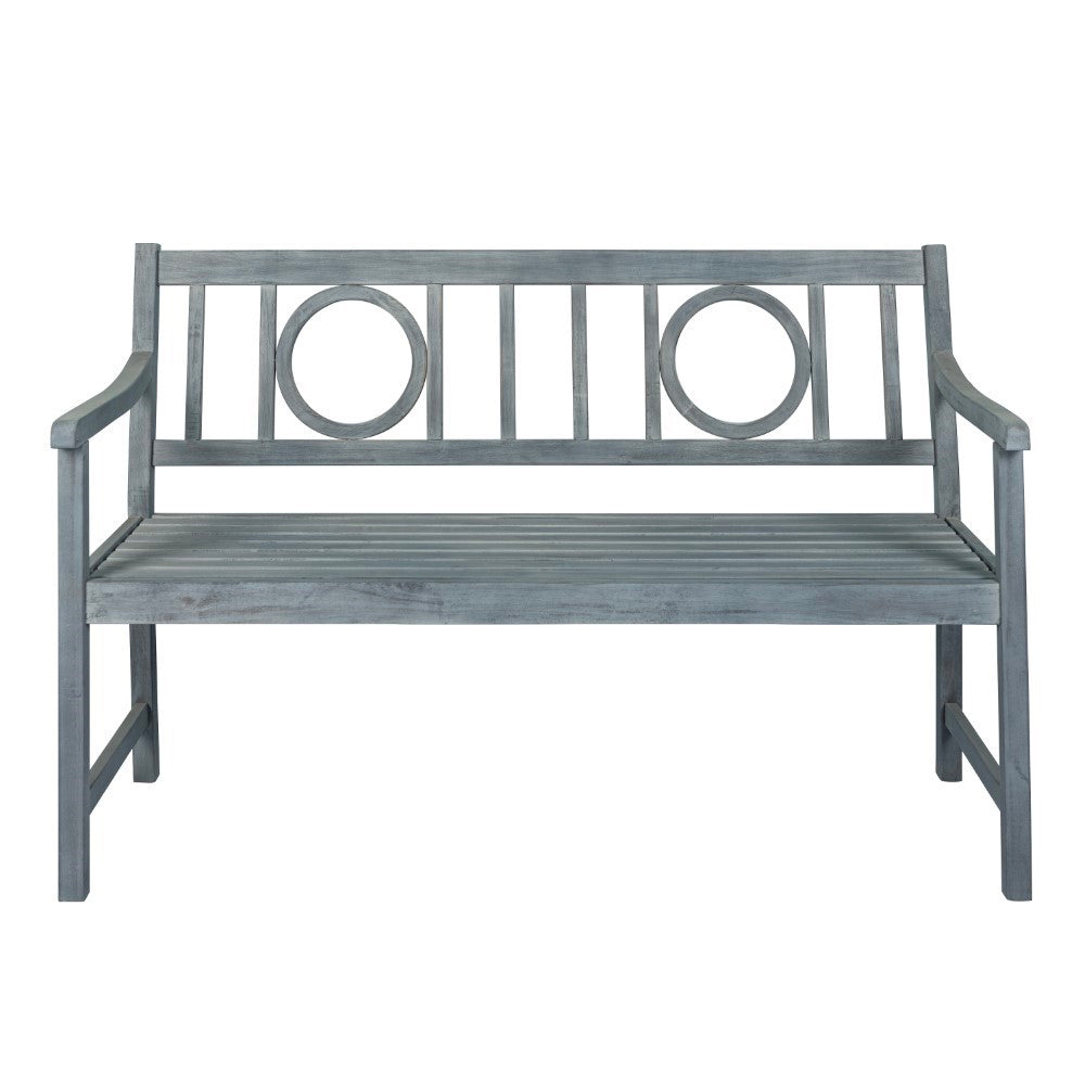 Gia Circle-Back 600-Lbs Support Acacia Wood Outdoor Garden Patio Bench
