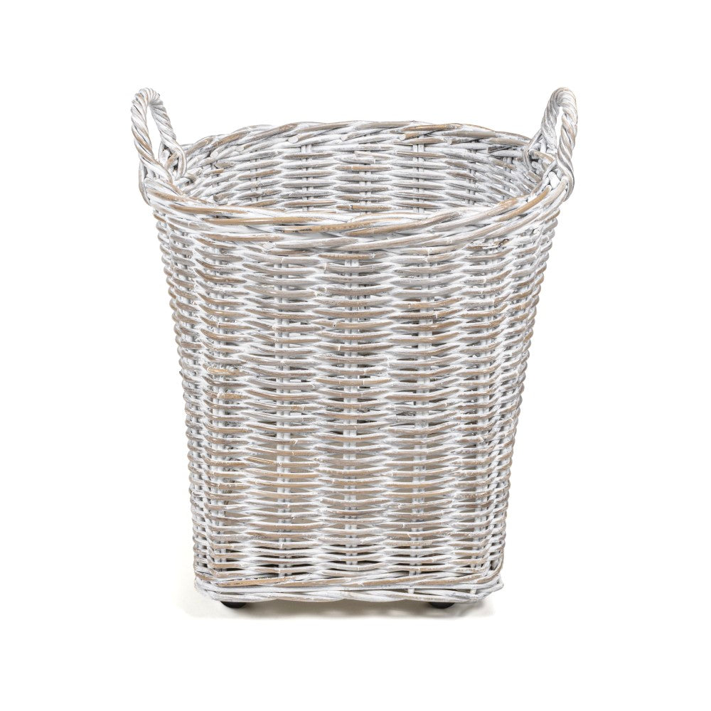 Arbour Rustic Hand-Woven Rattan Nesting Baskets with Wheels and Handles