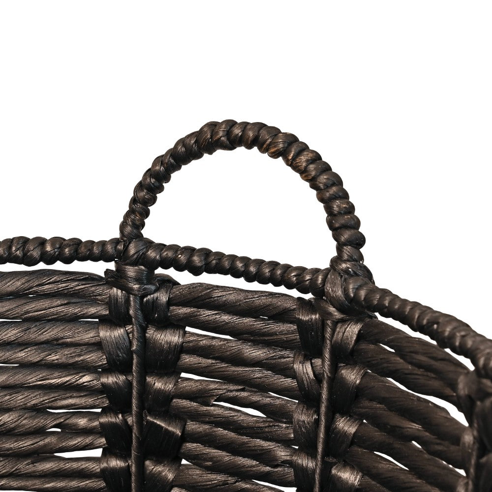 Laurel Bohemian Handwoven Abaca Hamper Basket with Handles