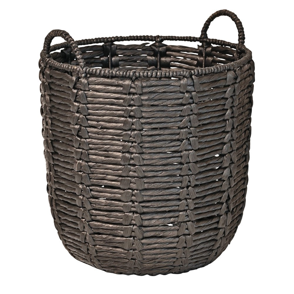 Laurel Bohemian Handwoven Abaca Hamper Basket with Handles