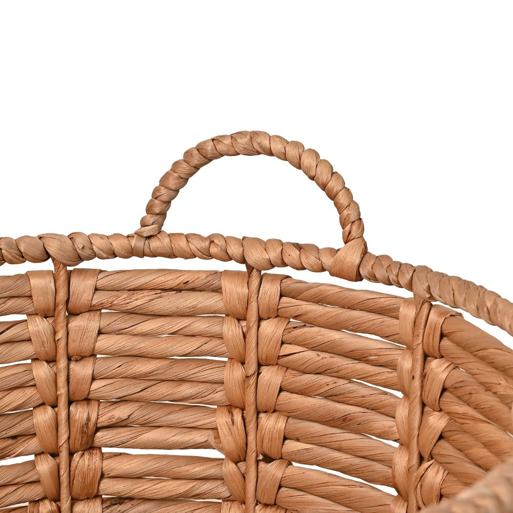 Laurel Bohemian Handwoven Abaca Hamper Basket with Handles