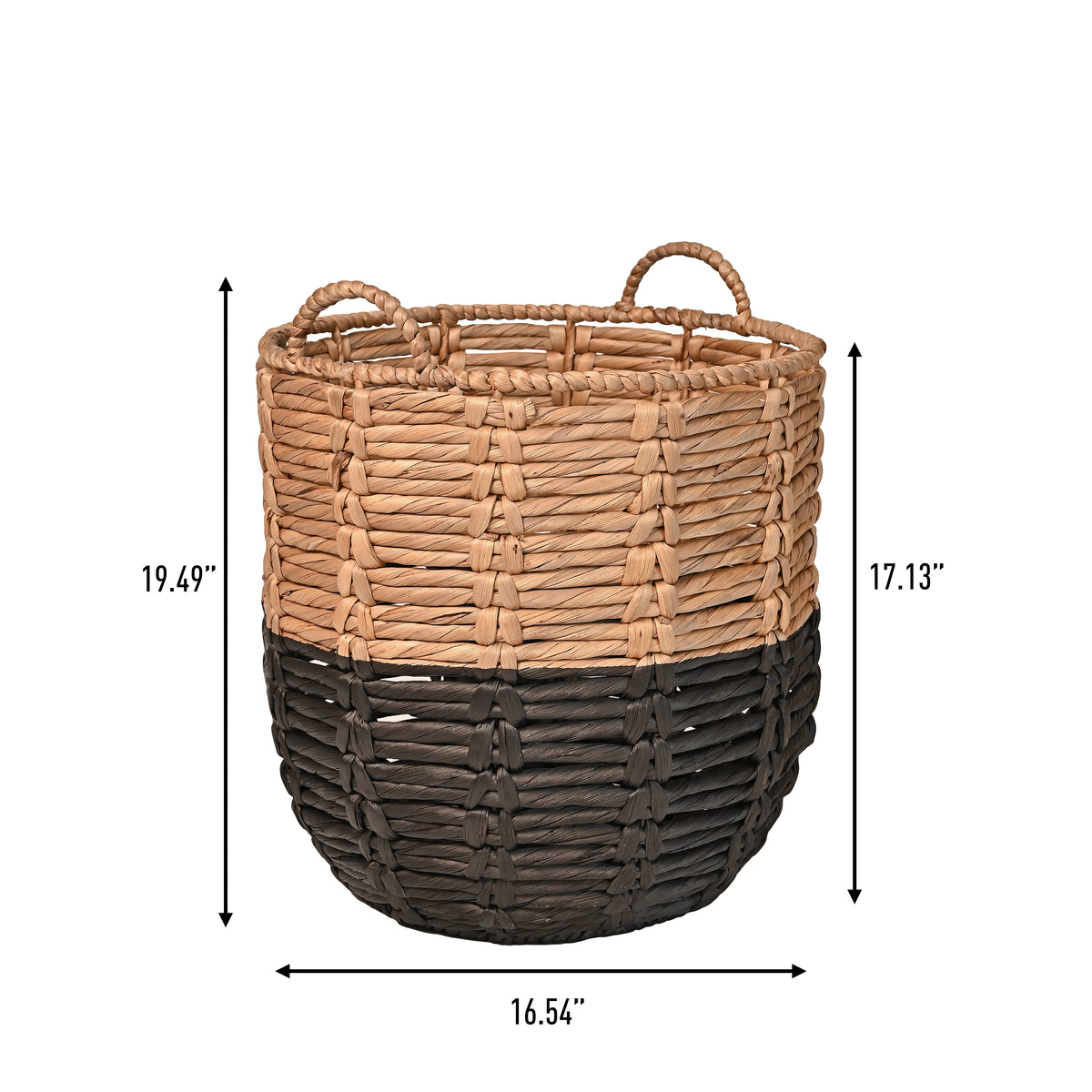 Laurel Bohemian Handwoven Abaca Hamper Basket with Handles